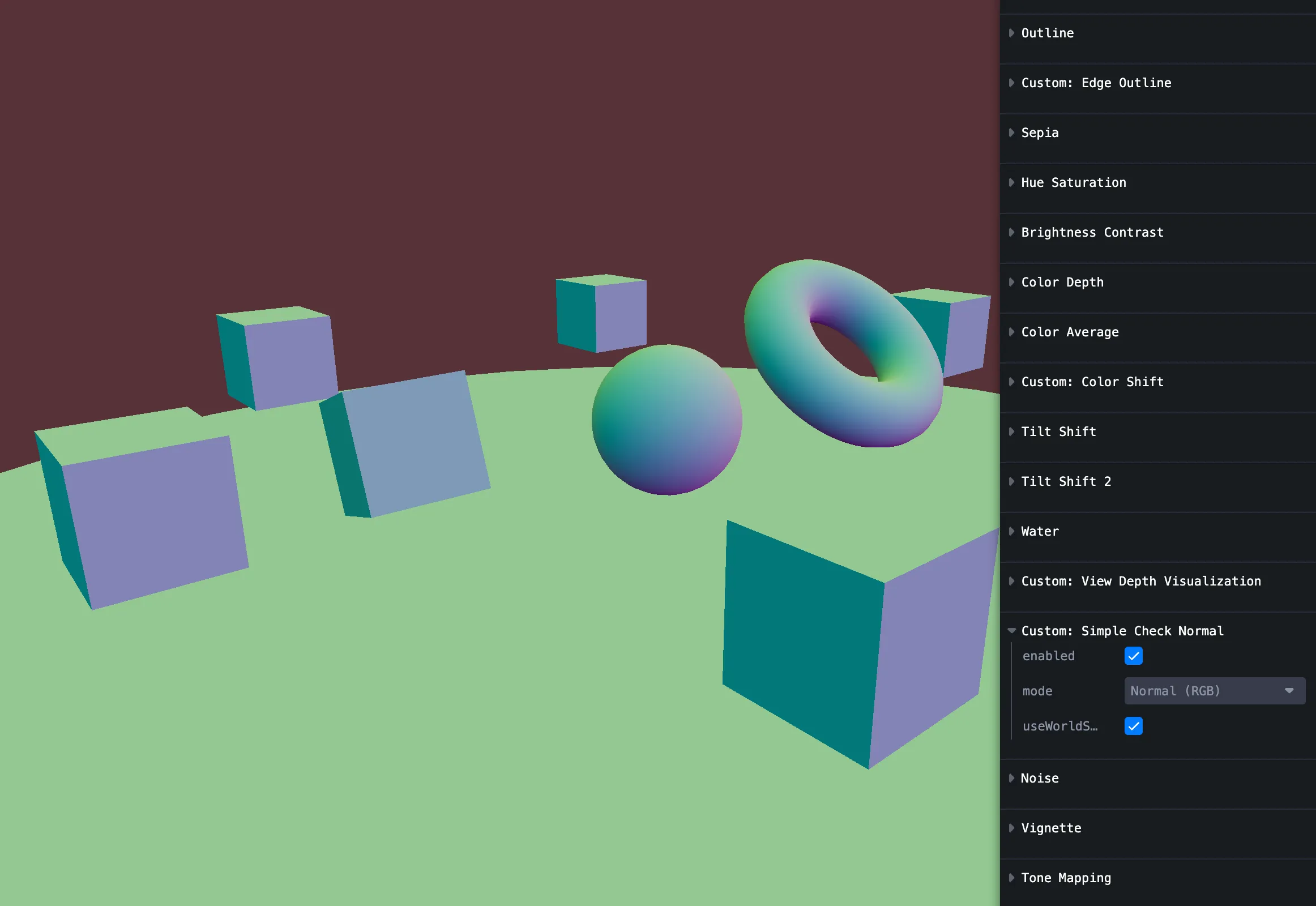 ワールドノーマル可視化の表示例