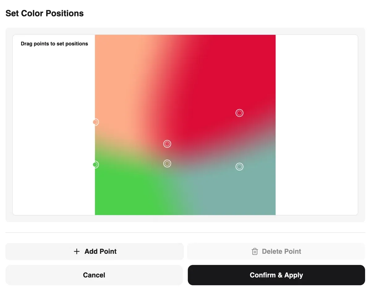 ピックアップする色の指定画面