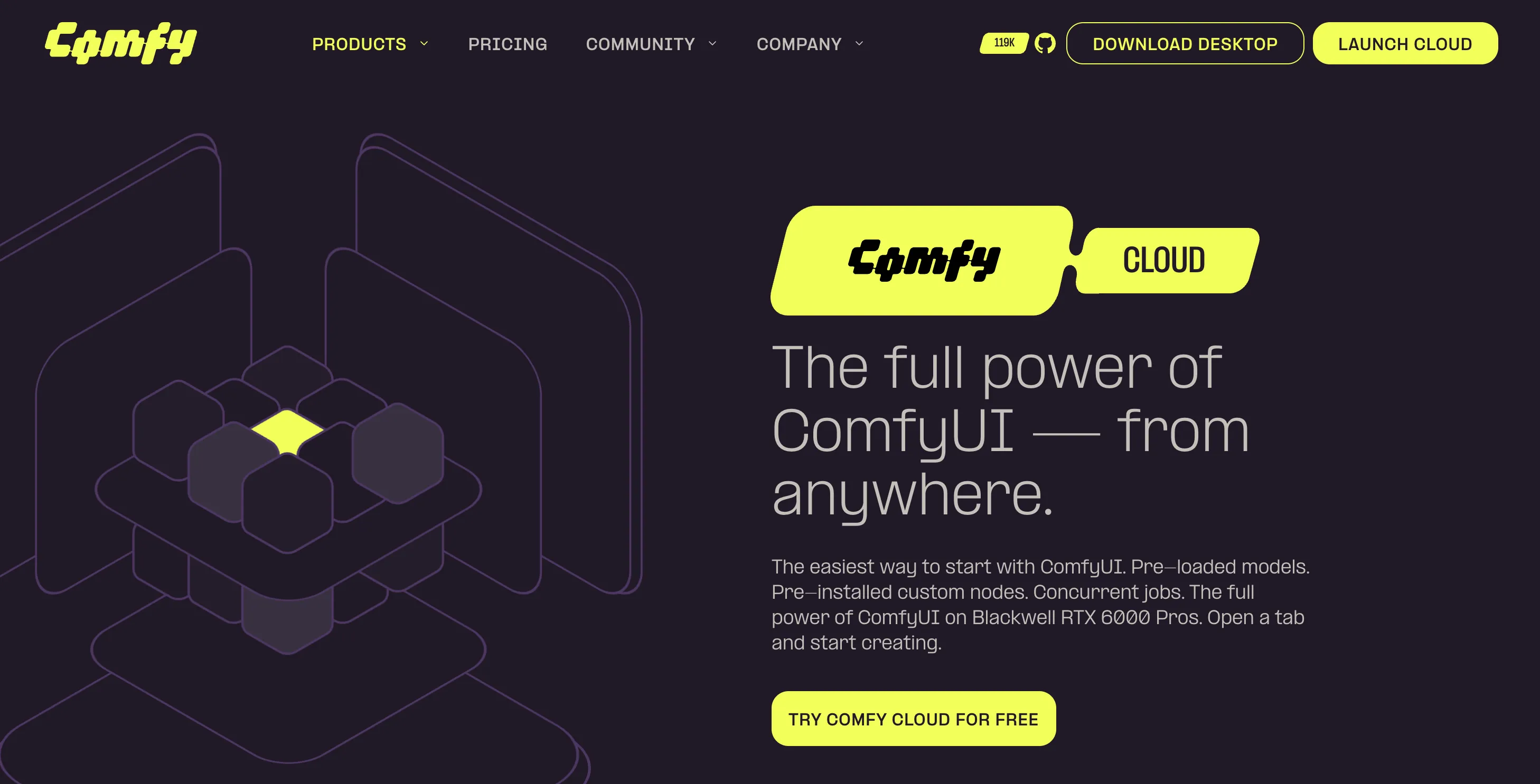 Comfy Cloud official site