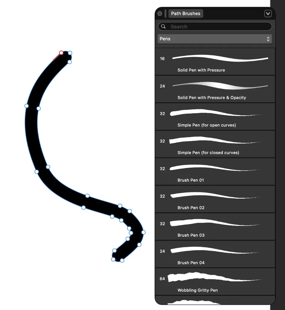 デフォルト寄りの Path Brush で境界線を展開できたあとの例