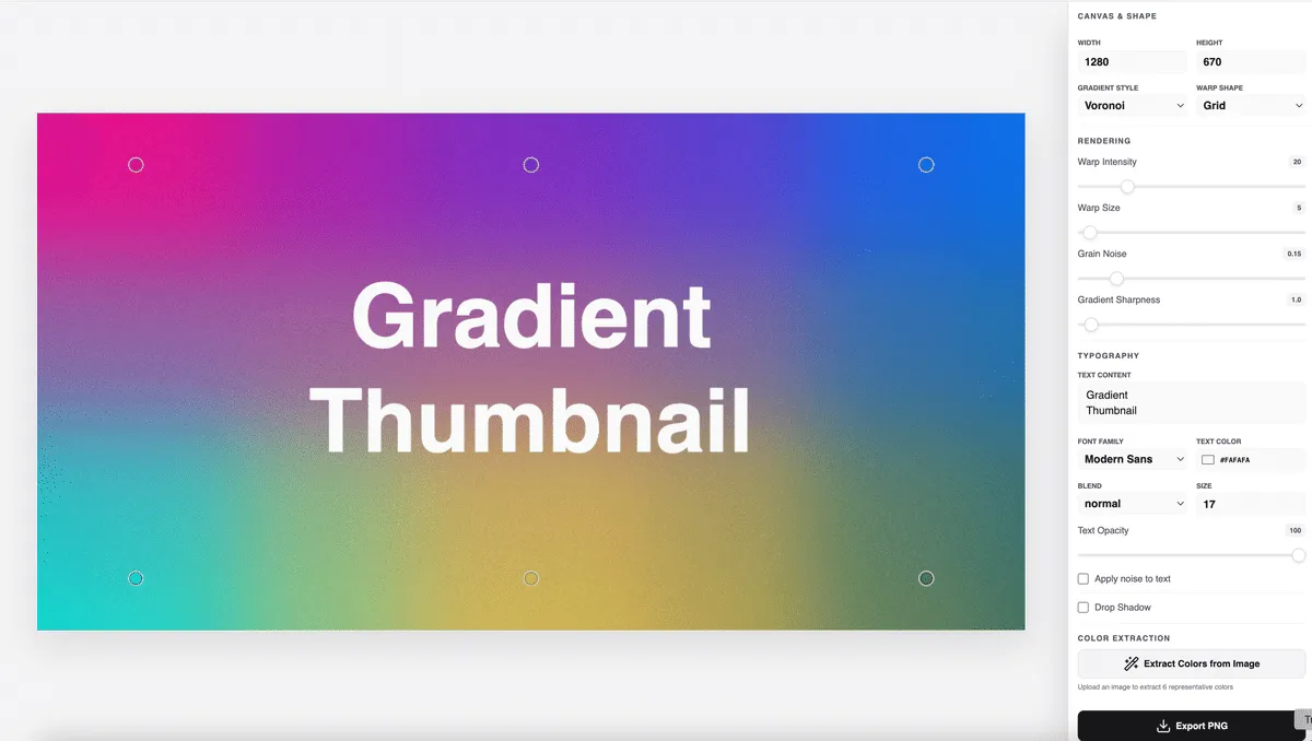 Gradient Thumbnail Maker の全体イメージ