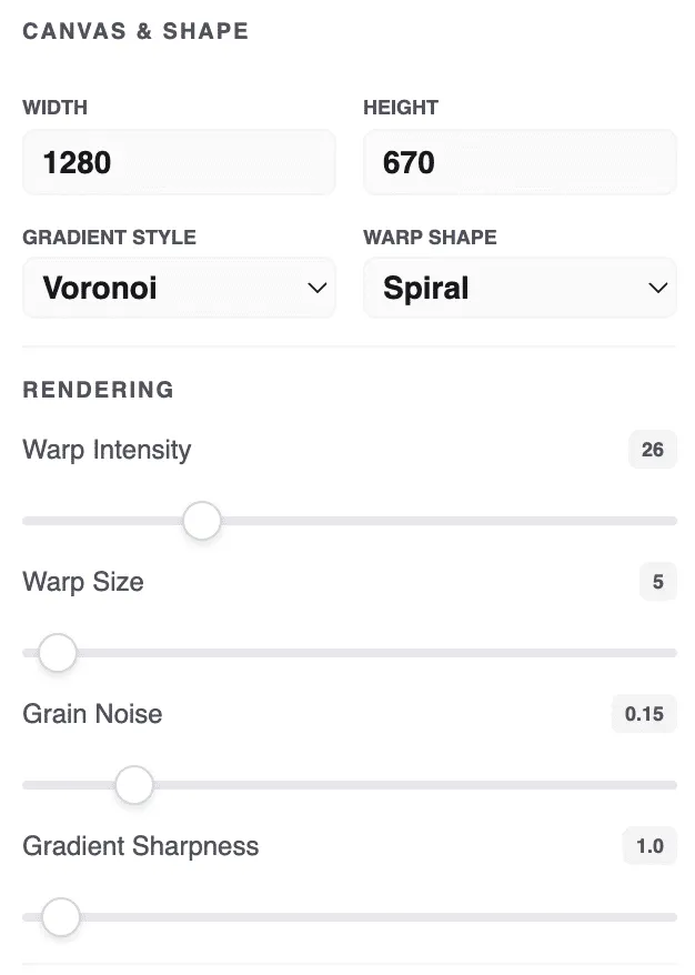解像度とノイズの設定パネル