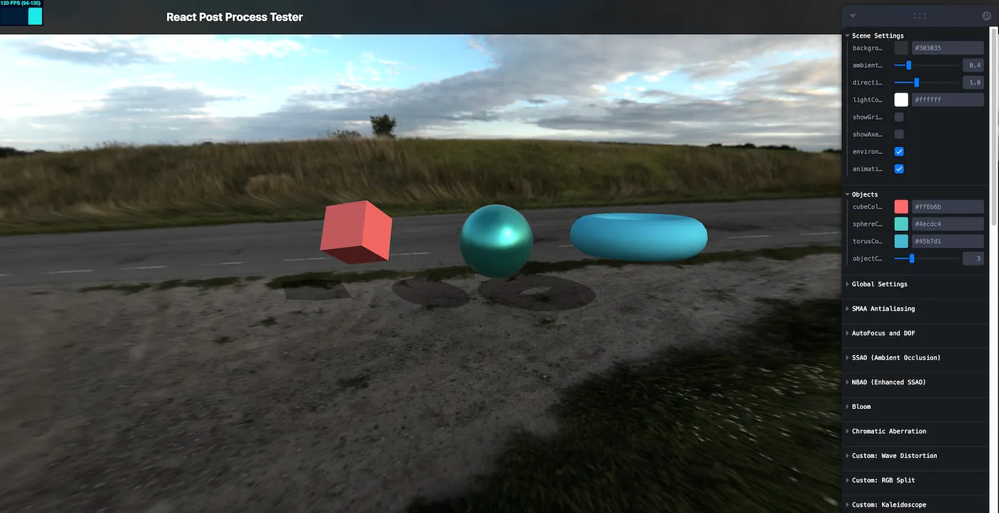 サンプル画面（Levaでエフェクトを調整）