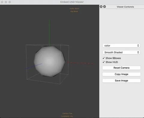 カスタムUSD Viewerの動作サンプル（GIF）
