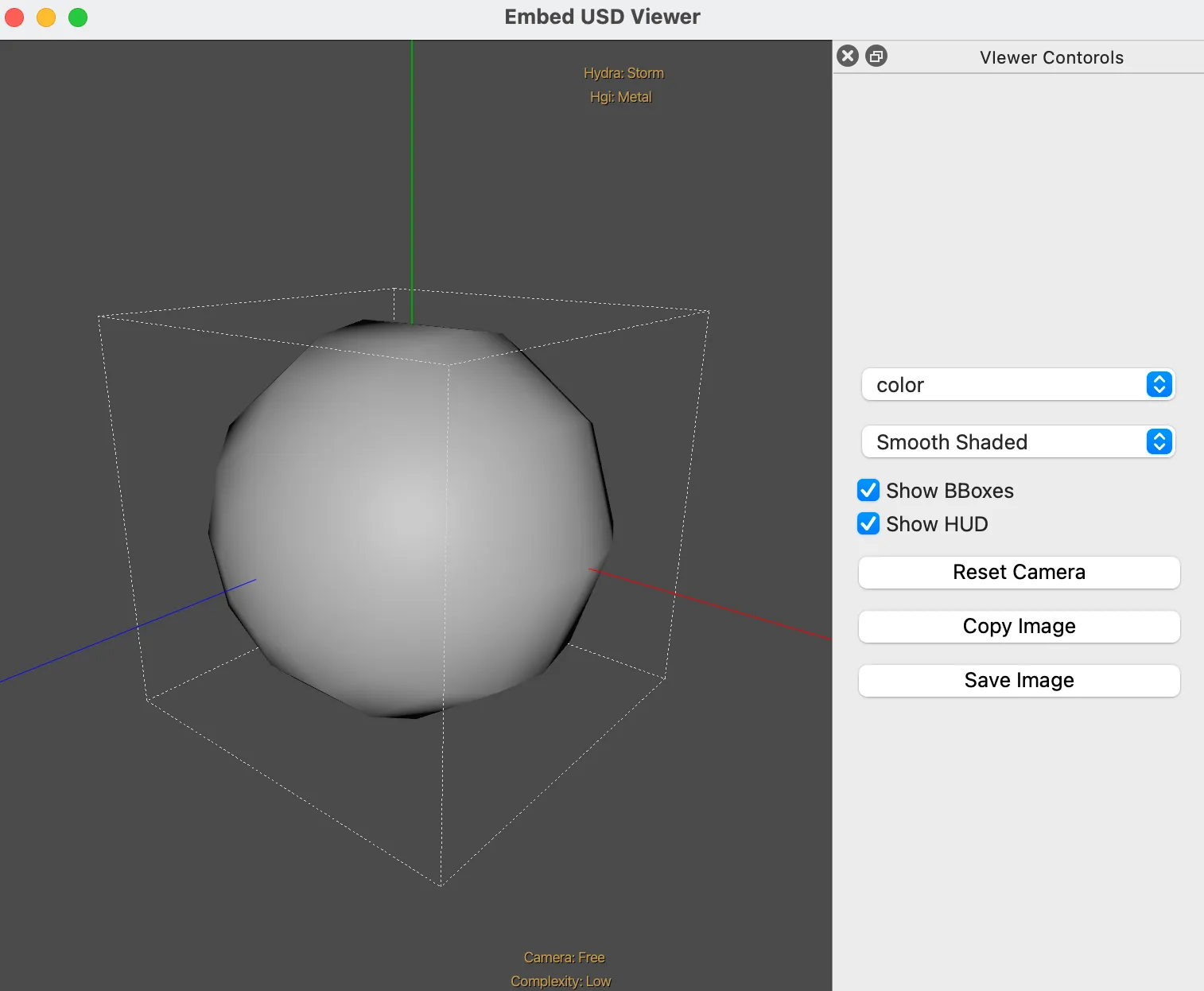 カスタムUSD Viewerの最終画面