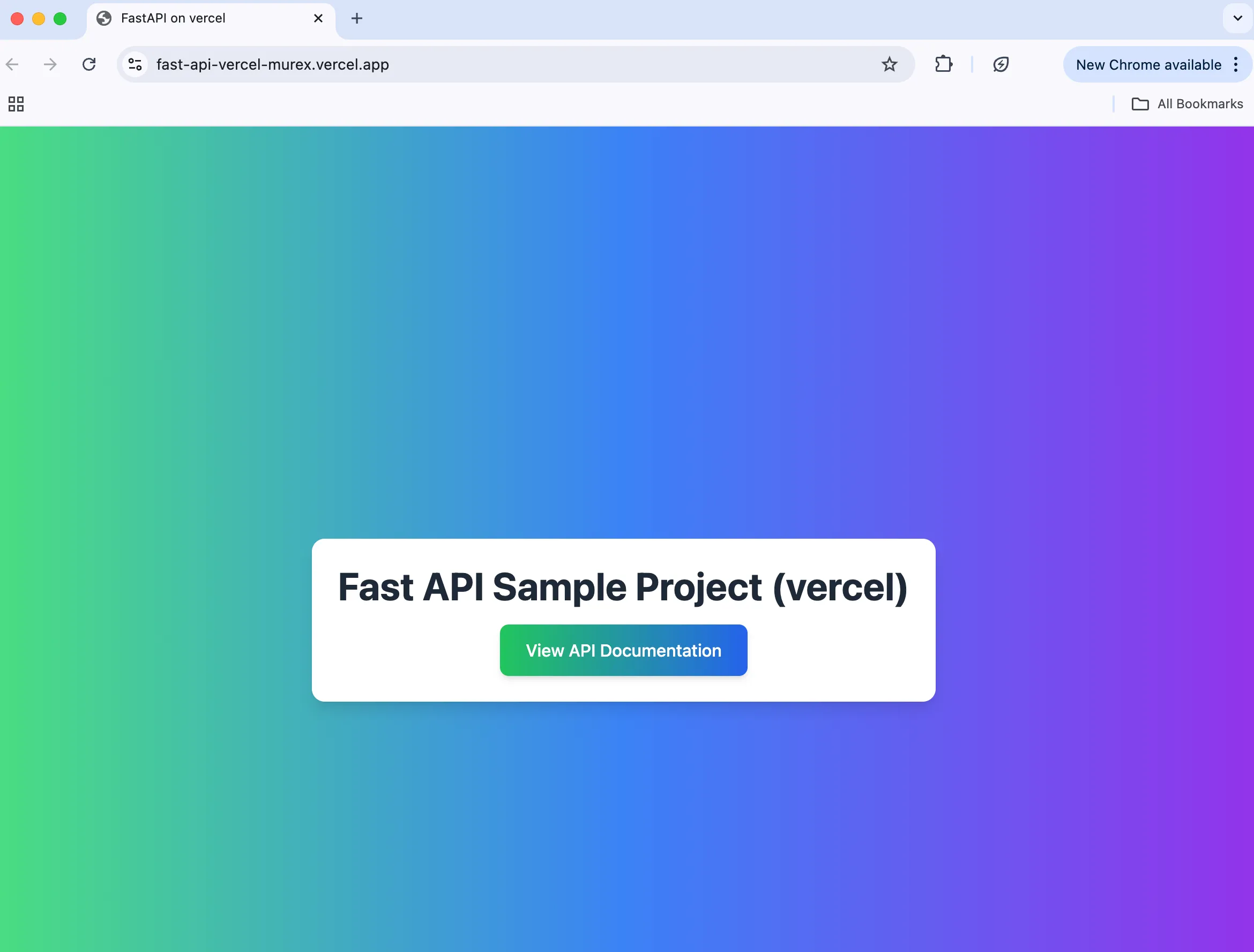 FastAPIをVercelにデプロイしたサンプルページ