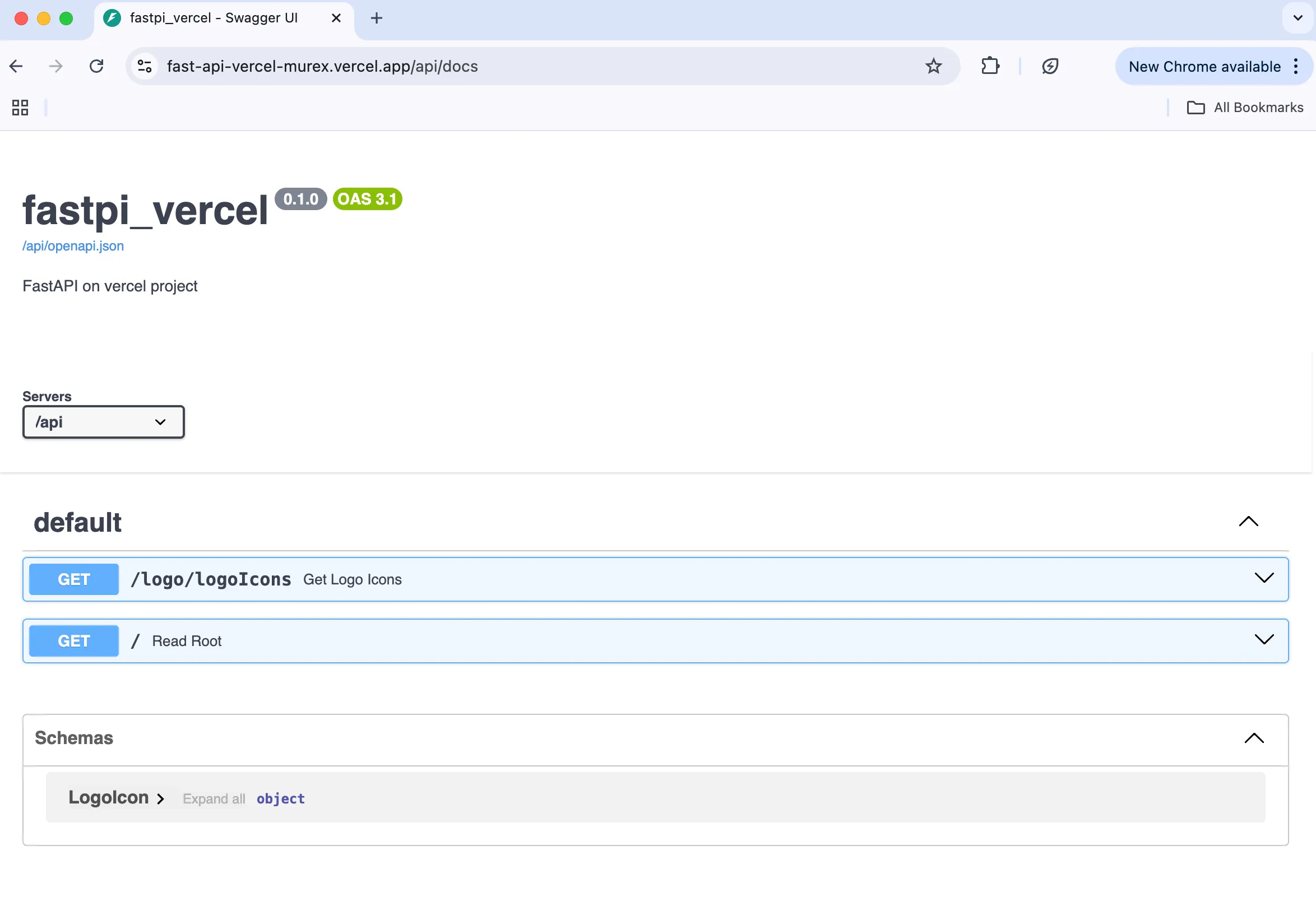 FastAPIのAPIドキュメント（Swagger UI）