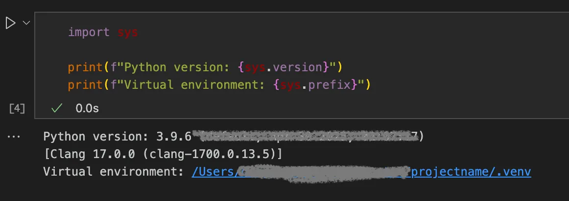 環境確認（sys.version と sys.prefix）