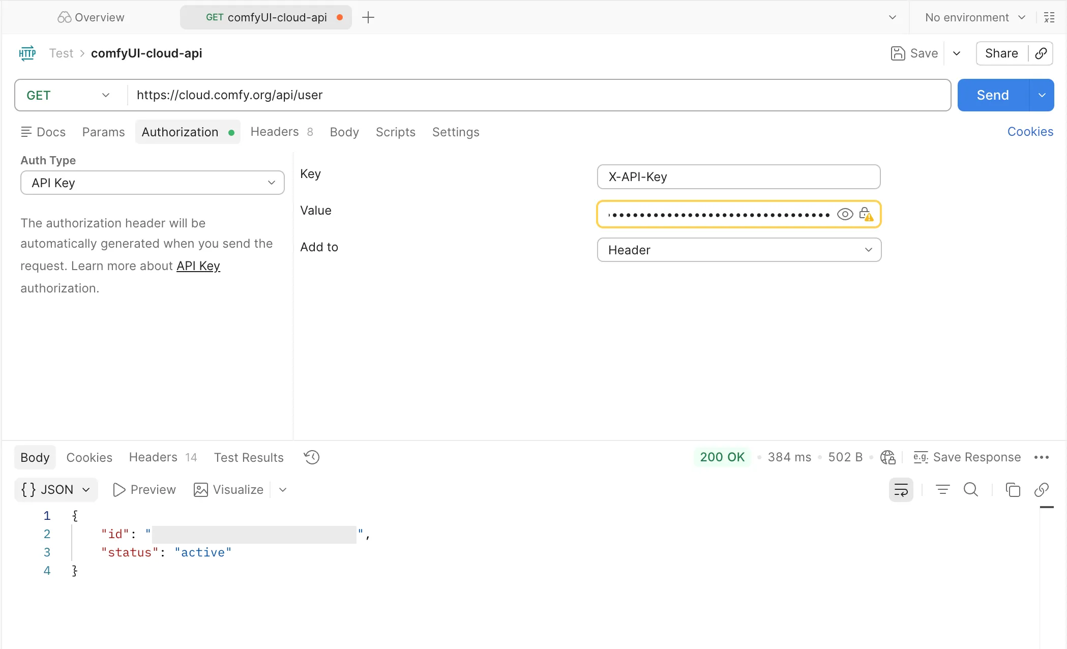 Postman GET /api/user returning 200 OK